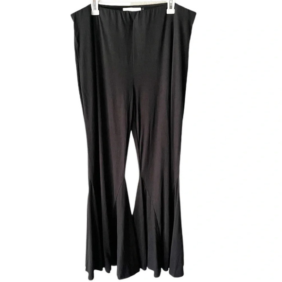 Savanna Jane Pants Women’s 2X Black Flare Leg High Rise Jersey Knit Stretch Boho - Picture 1 of 6